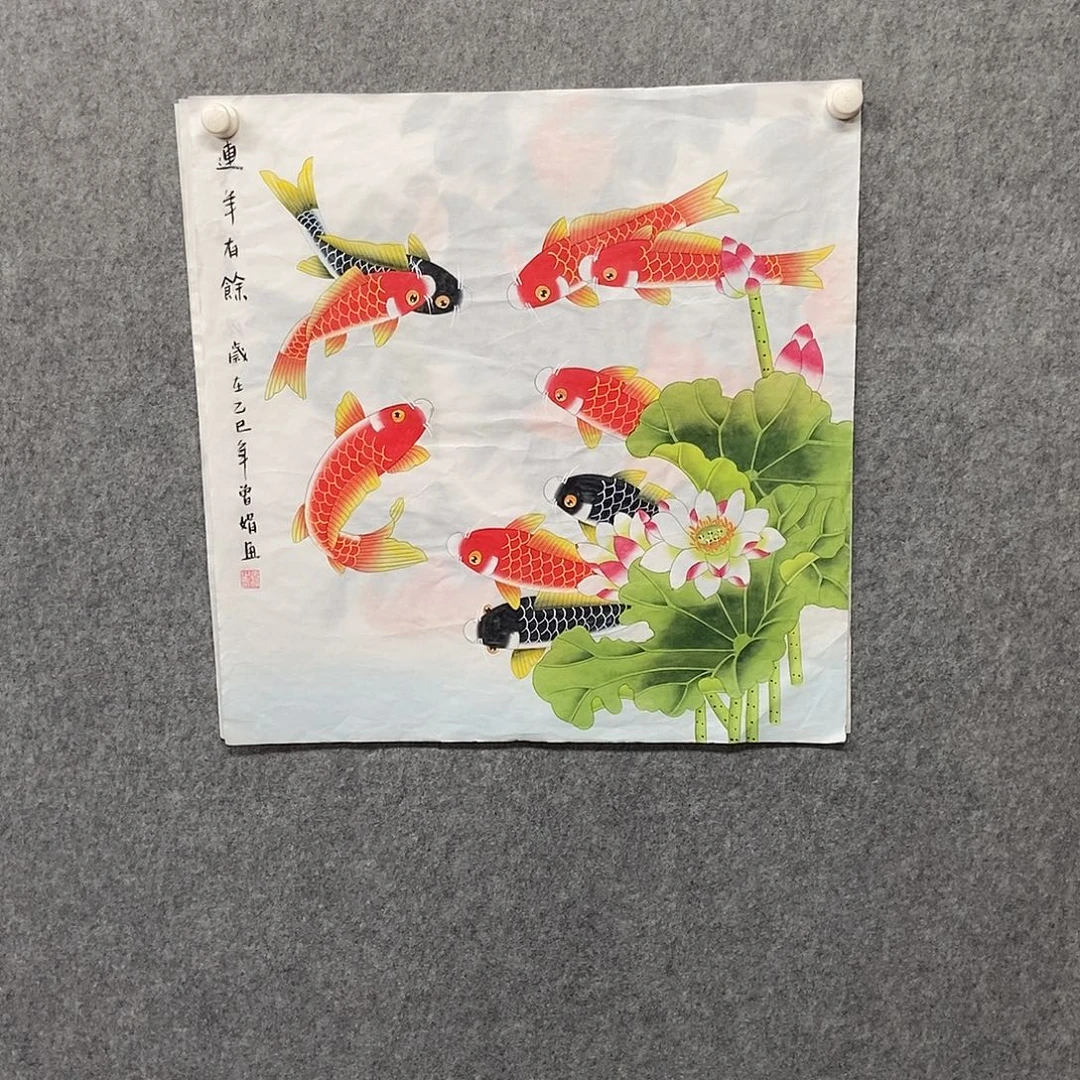 国画四尺斗方工笔花鸟一副