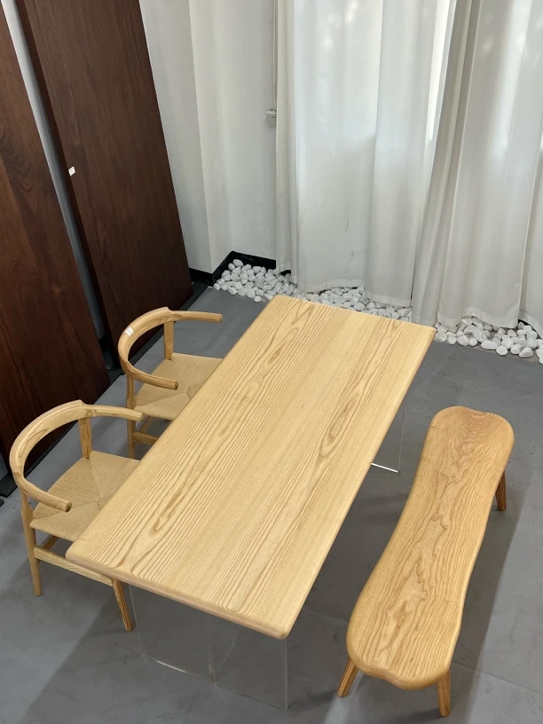 长170宽78厚4.7北美白蜡木简约风原木风日式风餐桌茶桌书桌办公桌