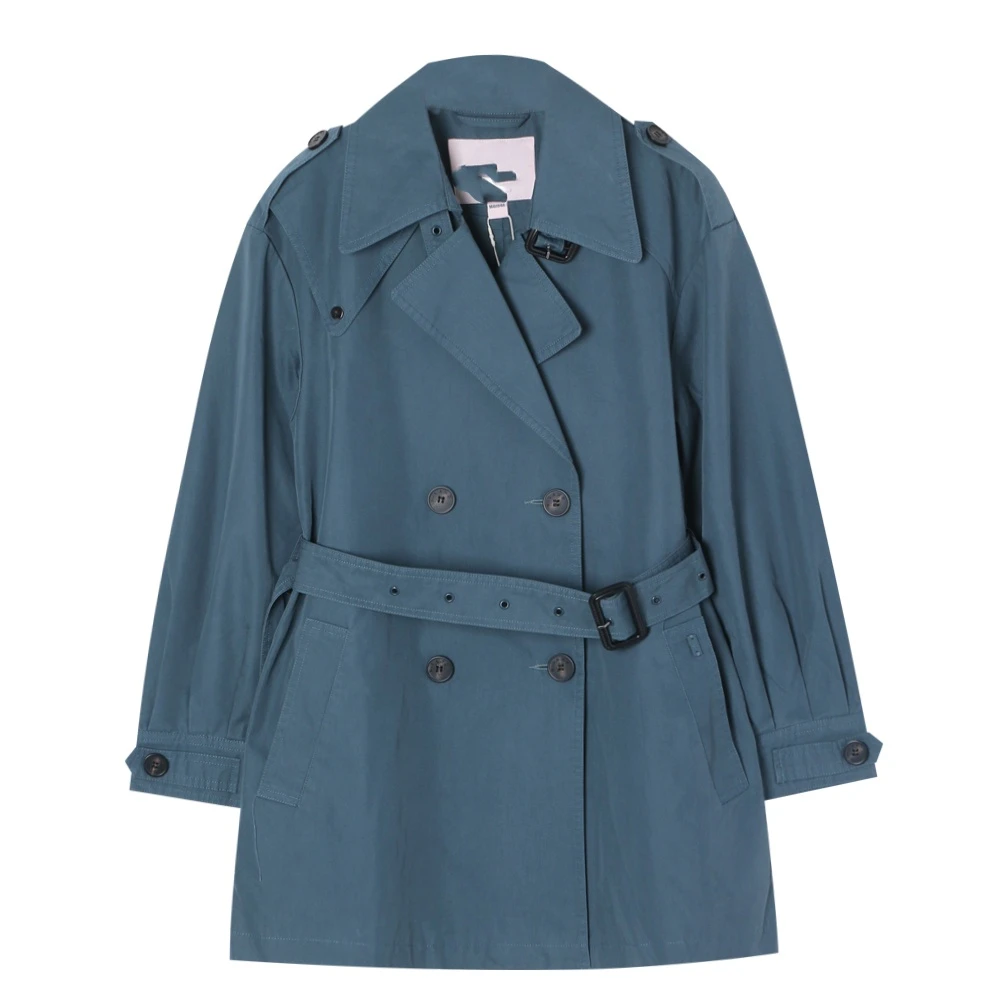 无品牌时尚潮流气质休闲百搭双排扣收腰风衣  A284