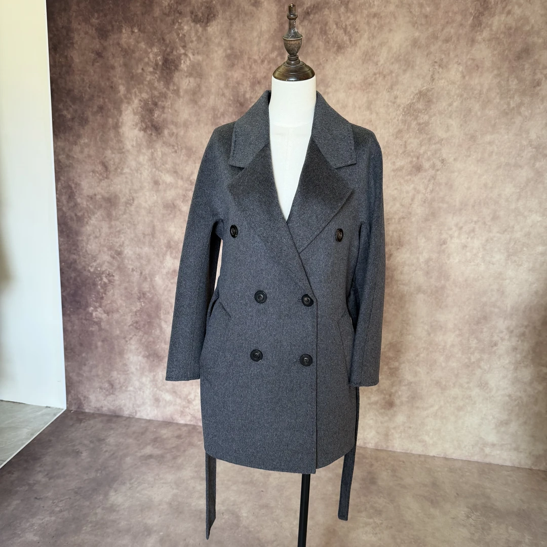 娅汀100%山羊绒大衣女中长款801羊绒外套