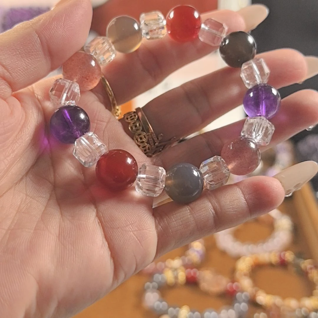 合金手链水晶DIY天然水晶喵喵原创手串