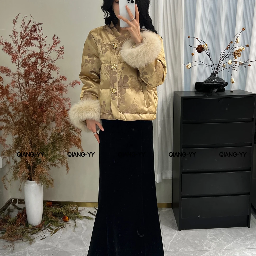 冬季新款设计感小众气质洋气百搭时尚白鸭绒羽绒服910