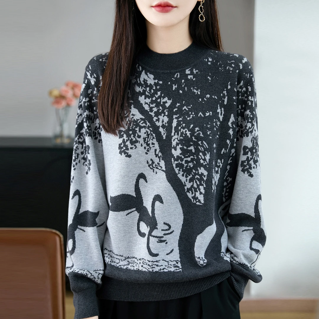 上衣女时尚洋气时髦轻奢高级感打底衫2025年冬季新款宽松显瘦毛衣