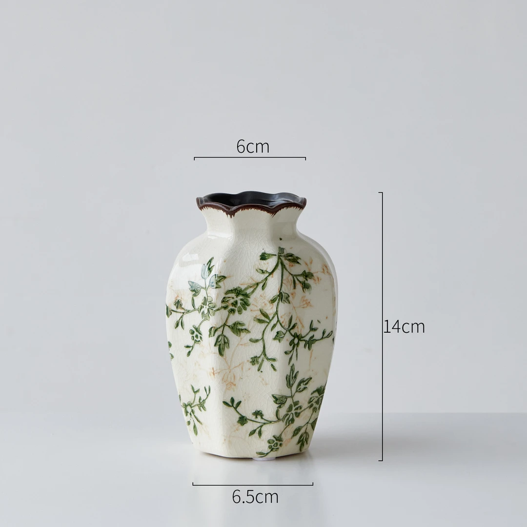 八角玲珑（繁花-小号）可水培  迷你陶瓷花瓶摆件