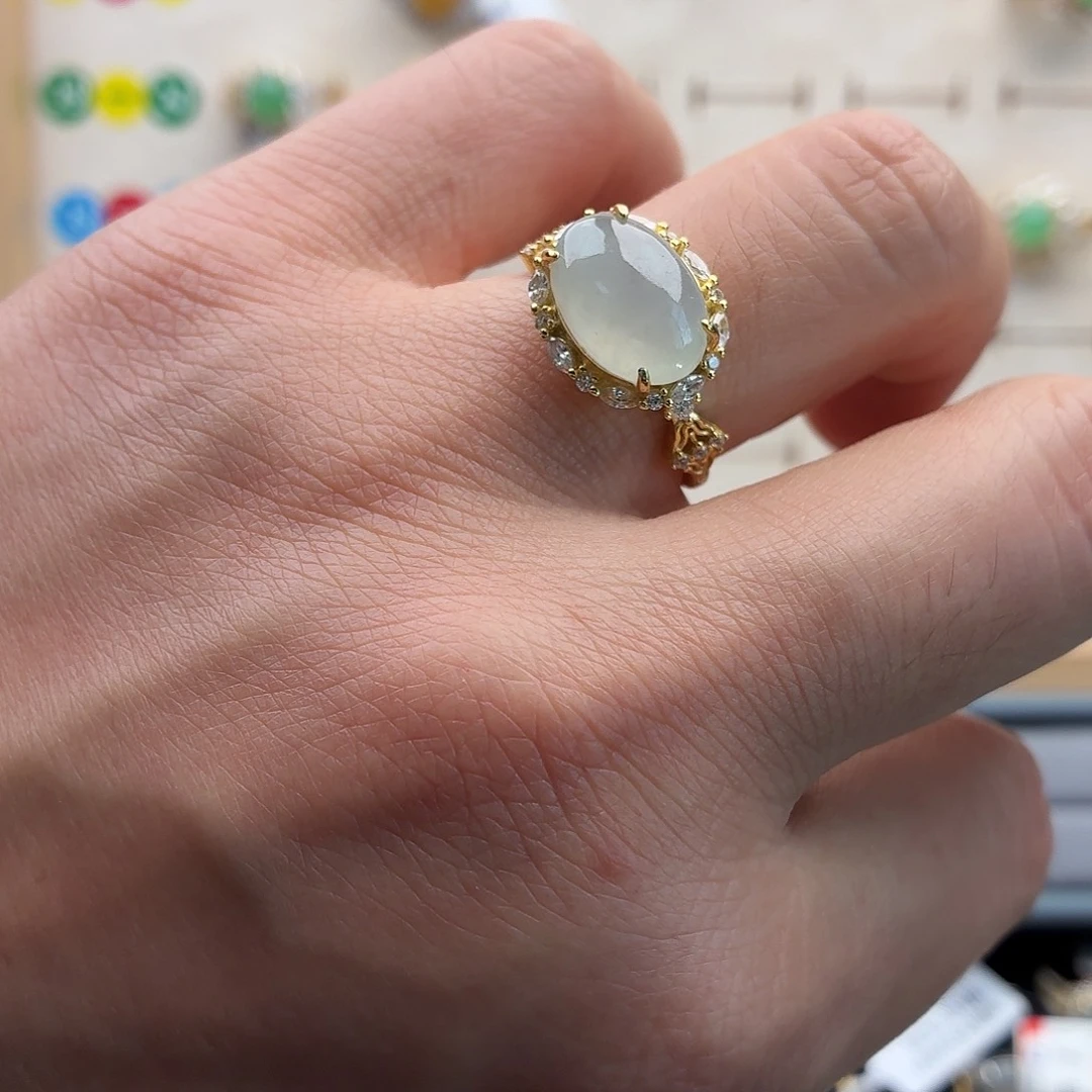 翡翠未镶嵌戒指天然缅甸翡翠A货