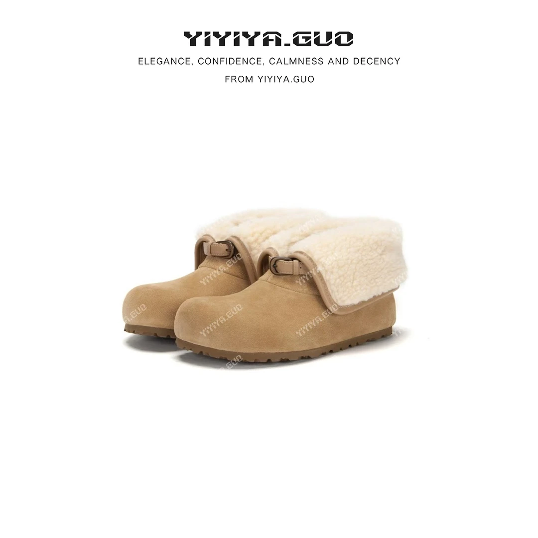yiyiya.Guo艺艺吖新款纯色时尚百搭雪地靴010202SS52