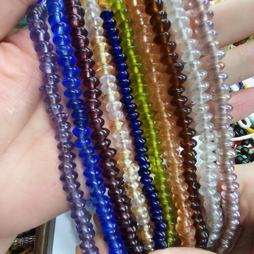 玻璃颈饰尼泊尔小飞碟隔片一条