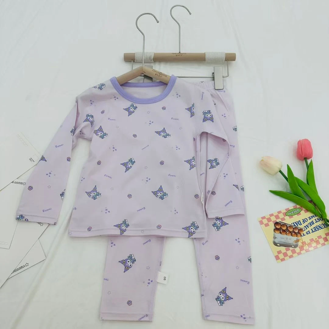 吸汗儿童纯棉透气秋衣裤保暖家居服套装