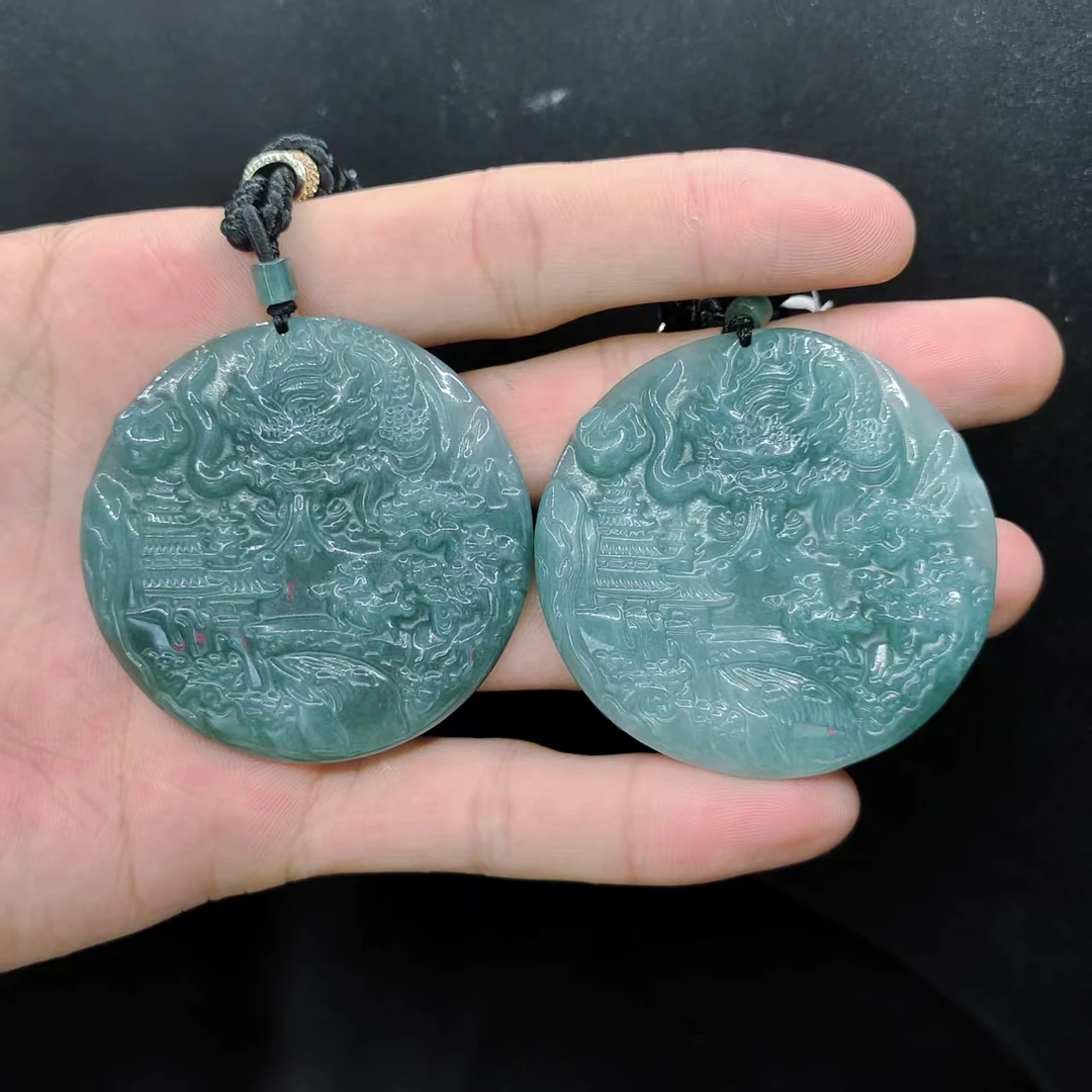 【老三珠宝】翡翠龙牌吊坠赠绳子SY06【多样性发其一】约51-4mm