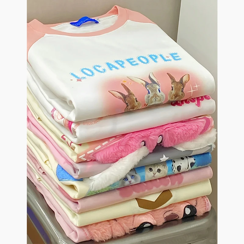 【编码C300-C362】夏季纯棉短袖T恤女宽松oversize半袖上衣佐朗格奴