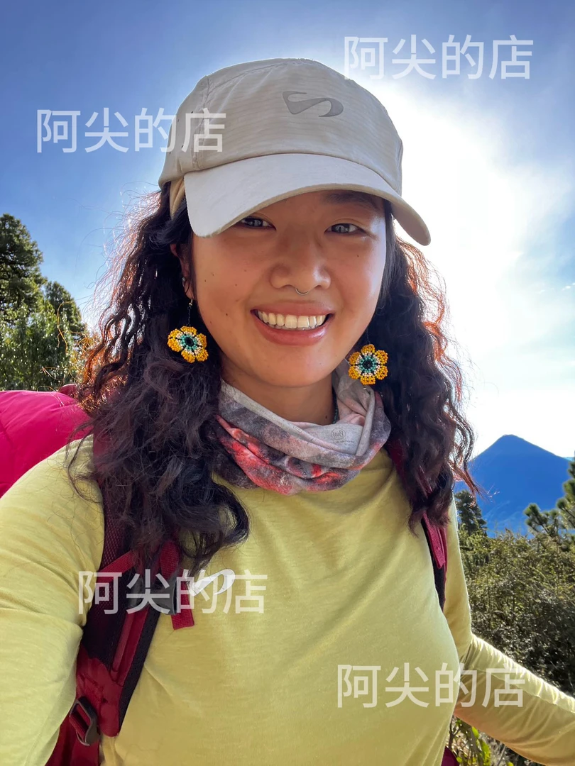 非金属玻璃耳饰 阿尖同款南美原住民串珠耳环百搭特色