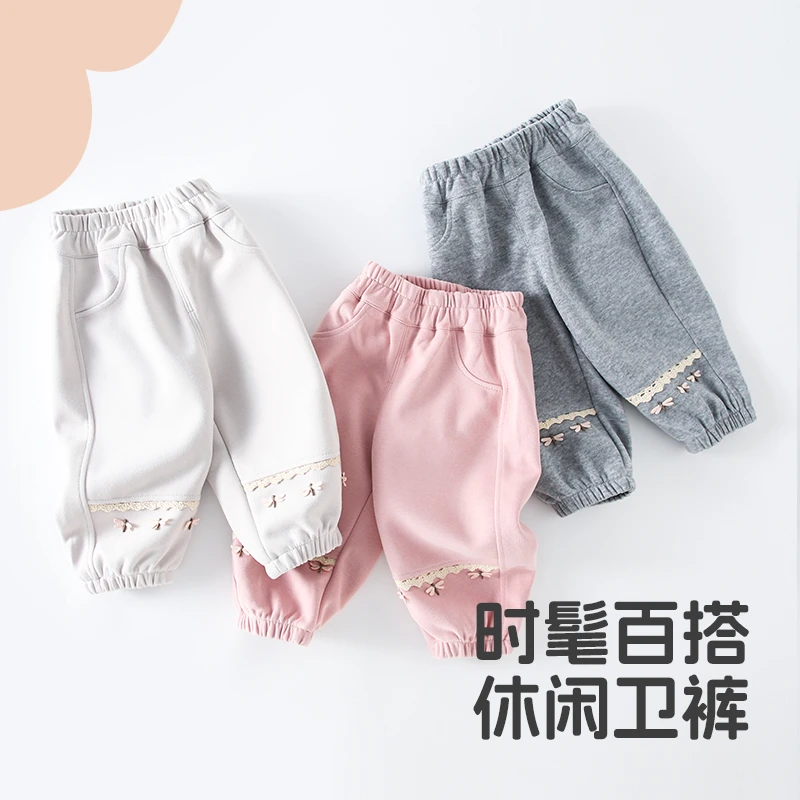 儿童裤子婴幼儿春秋季卫裤运动裤宝宝休闲裤女宝可爱外穿束脚裤