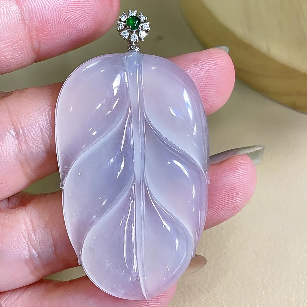 天然缅甸翡翠A货冰叶子