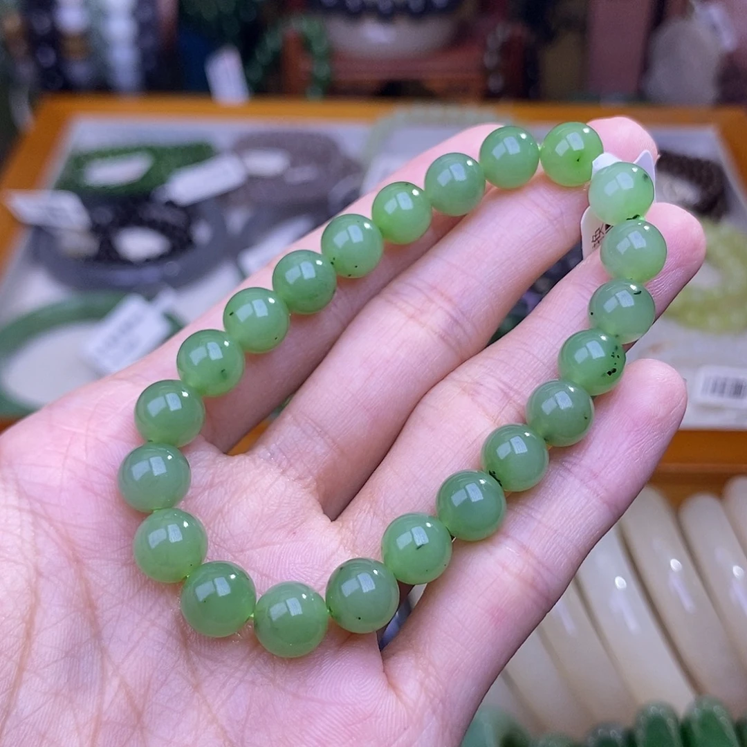 和田玉未镶嵌颈饰碧玉乌兰海手串8MM