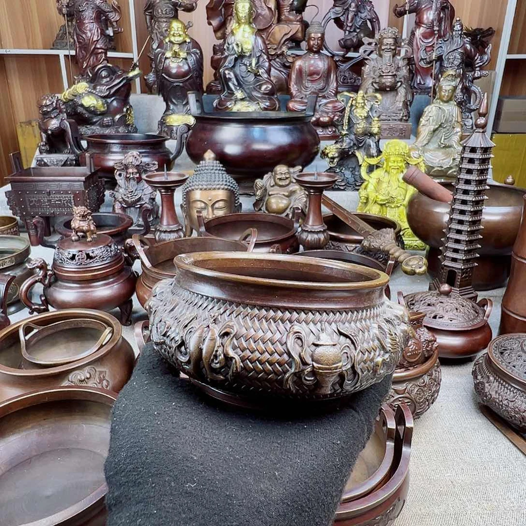 幸*铜香炉铜摆件铜工艺品风水摆件