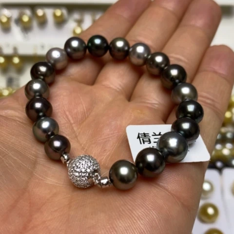 海水珍珠银S925镶嵌手绳