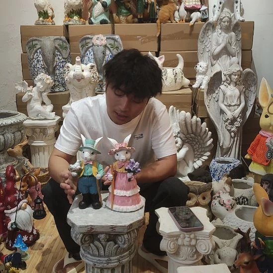 合成树脂绅士公主兔一对
