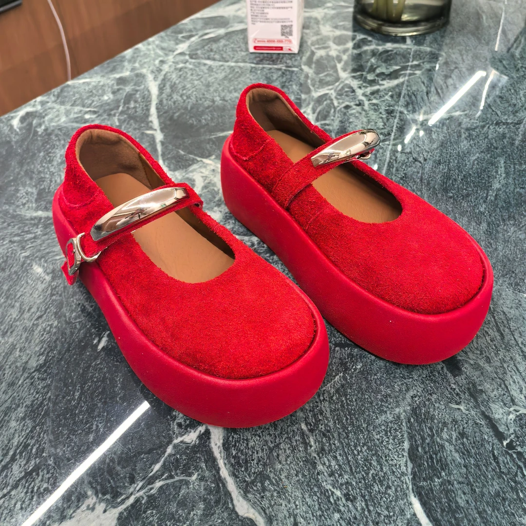 CC丨热苏打 浅口鞋绒面圆头 5.5cm~ 芭蕾风玛丽珍 ; ECX55115