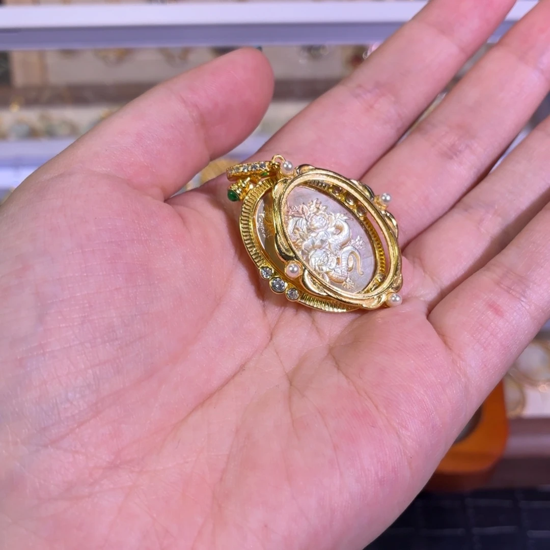 吊坠贝壳（贝母）银S925镶嵌m****_