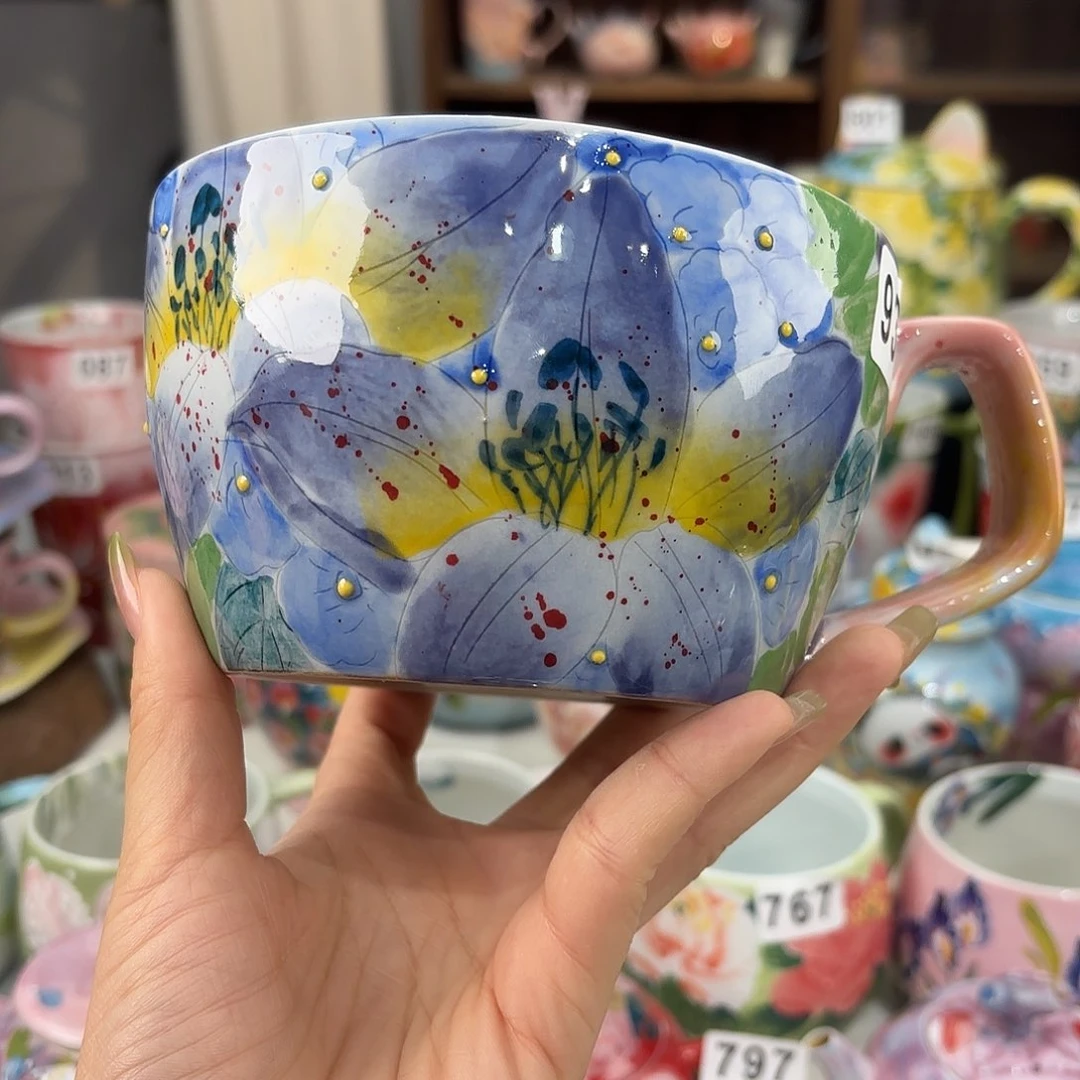 瓷片景德镇手绘高温釉下彩陶瓷茶具