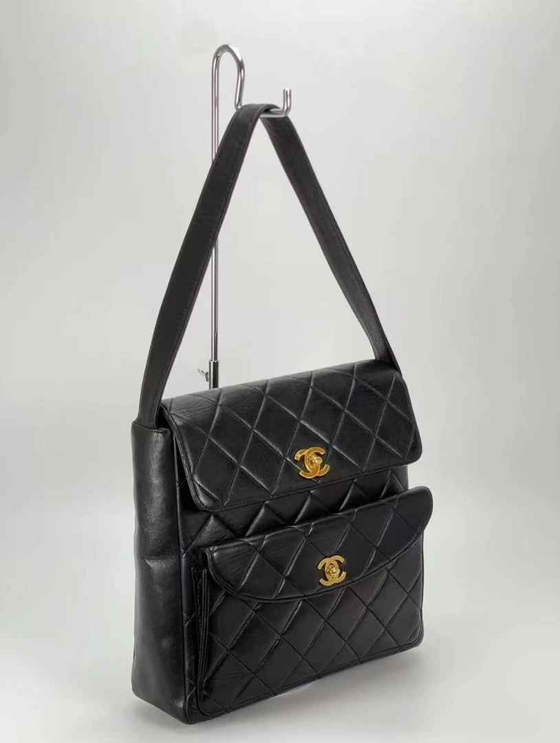 95新 Chanel/香奈儿 中古款/保存品单肩duma/黑金配色