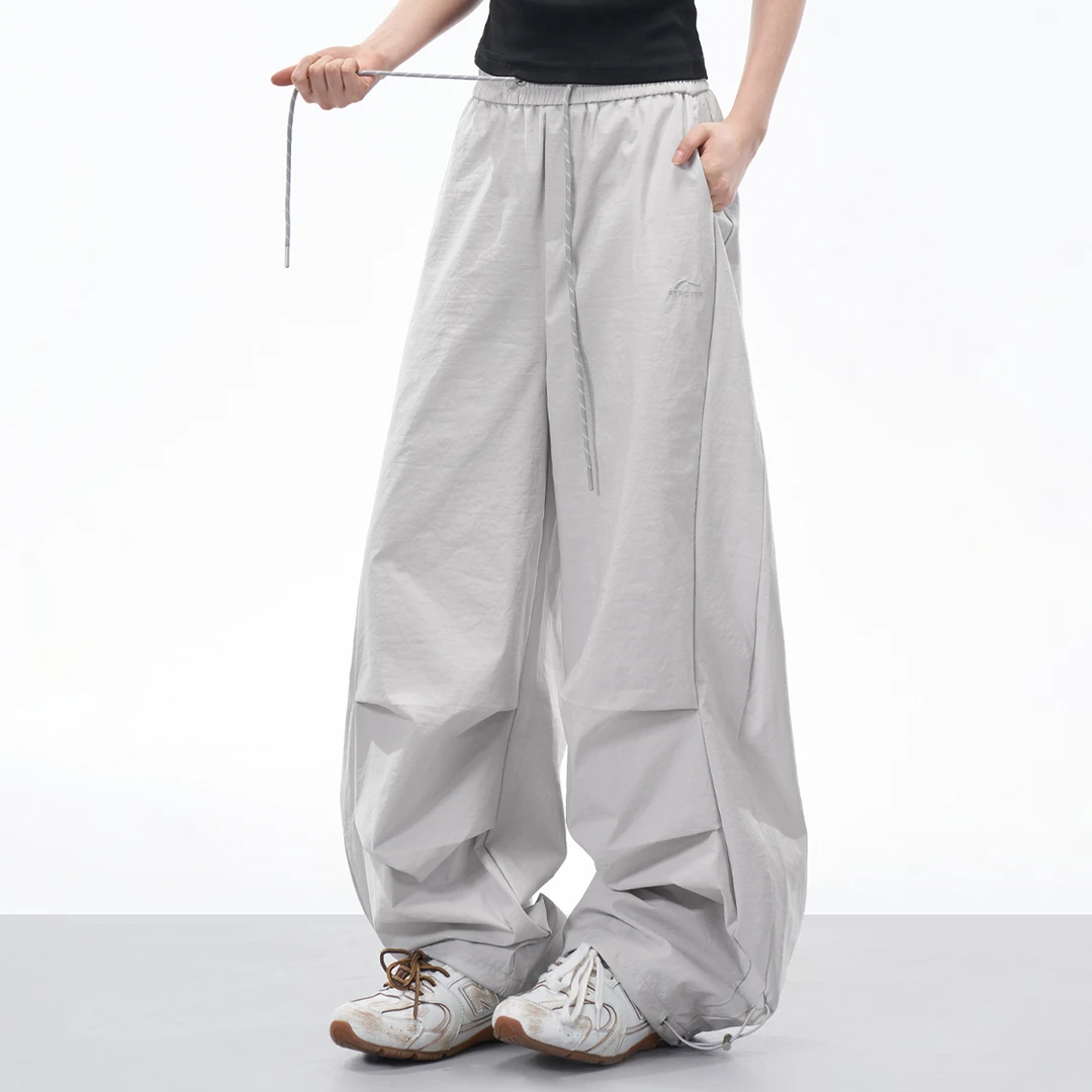 NOONOZ夏季工装薄款弯刀裤男女宽松透气薄款空气裤阔腿伞兵裤ootd