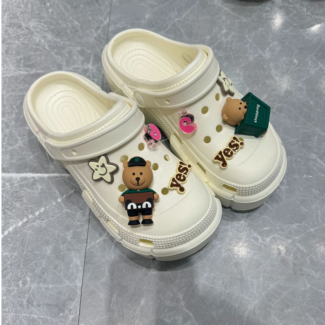 厚底洞洞鞋女款2025新款夏季eva防滑增高跟沙滩凉鞋拖鞋女夏外穿