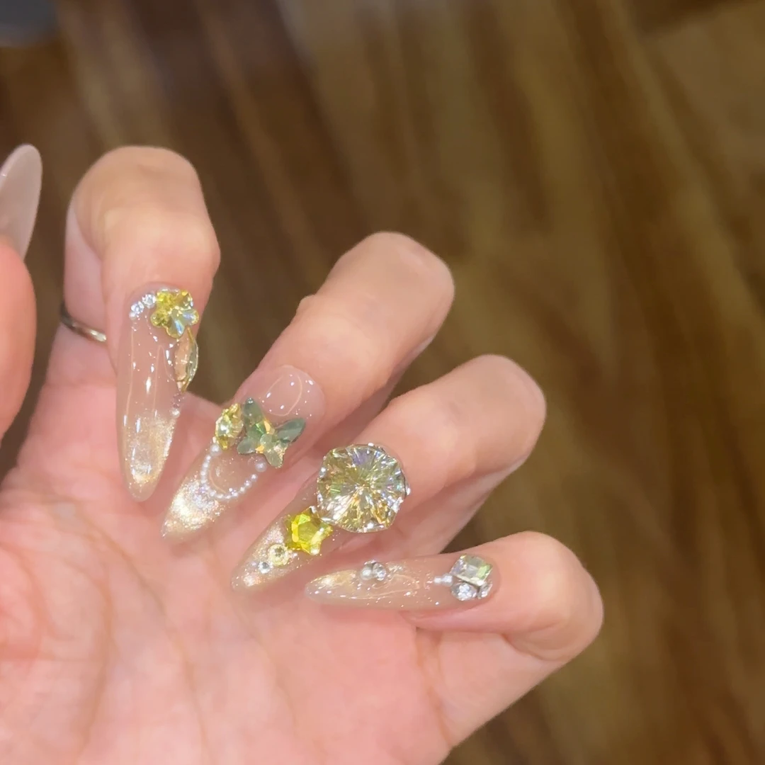 暗夜精灵 施家全华 纯手工定制穿戴甲美甲成品美甲贴片10片