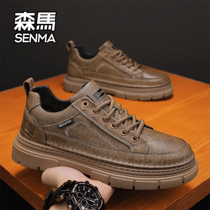 SENMA/森马男鞋2025新款冬季工装马丁靴低帮休闲鞋软底上班工作鞋