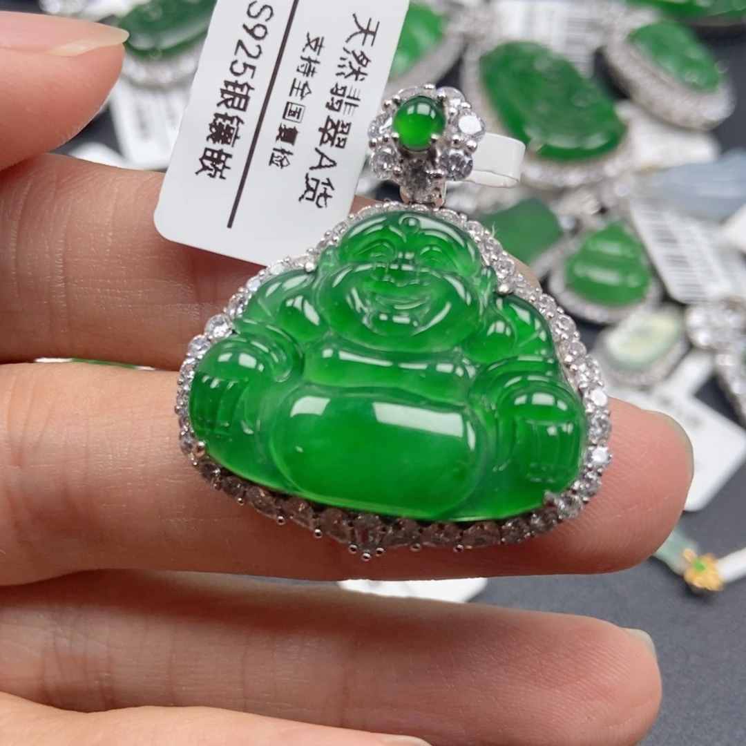 翡翠银S925镶嵌颈饰