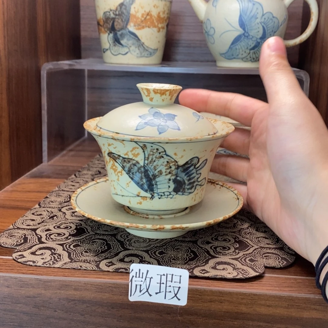 釉下彩纯手绘微瑕手工绘制