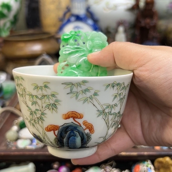 瓷杯！紫砂壶茶具野***景