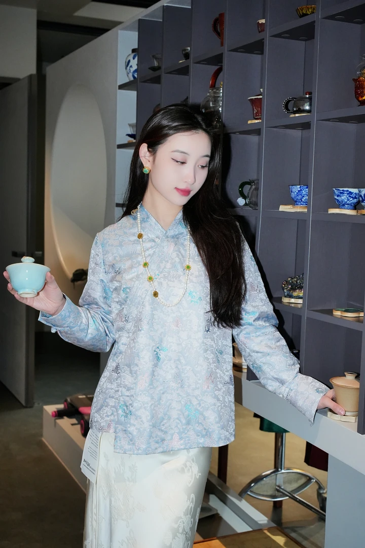 蓝大【观虞】桑蚕丝新中式上衣7499