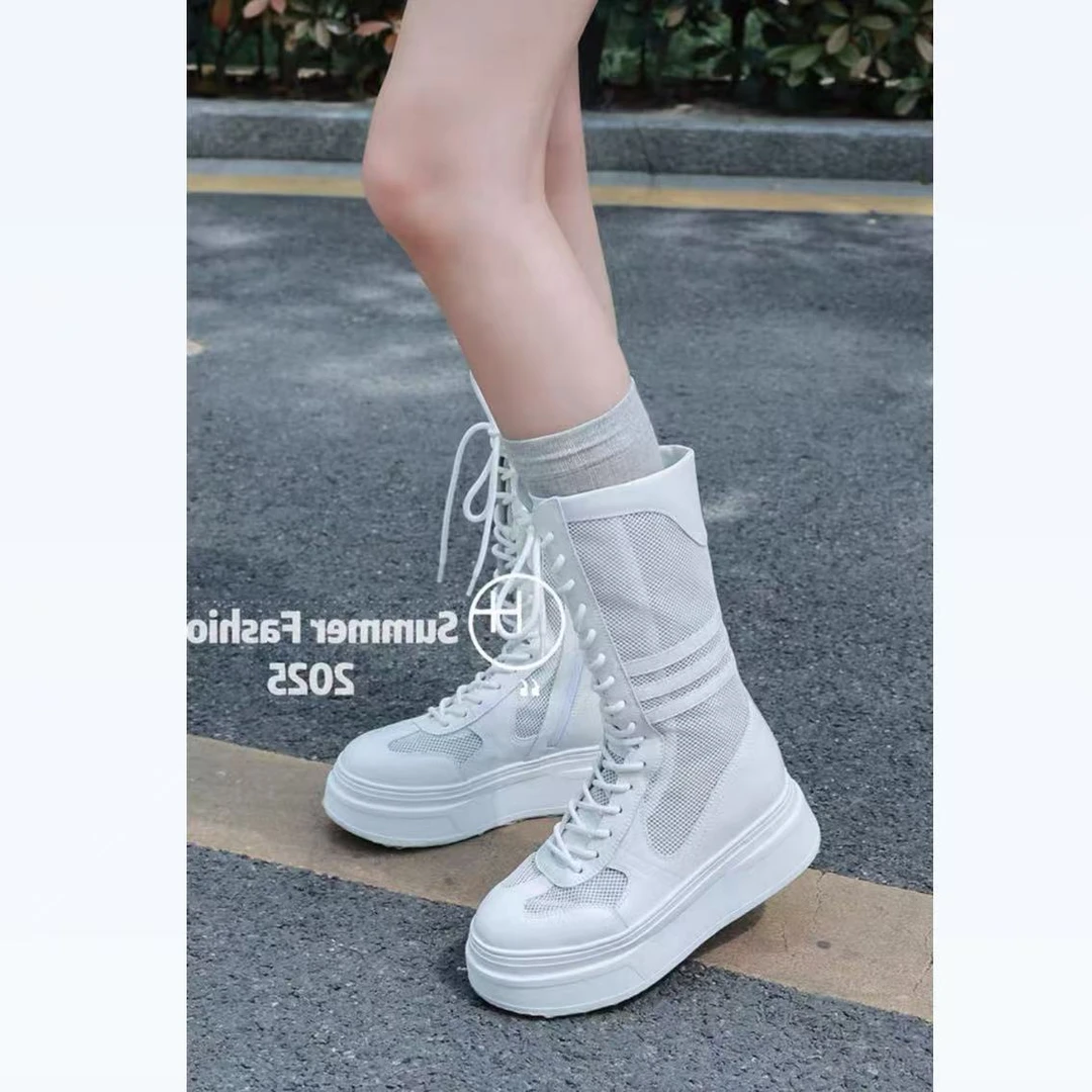 现货A4｜高端真皮羊里垫踩屎感透网女靴｜标准尺码 ｜266-61