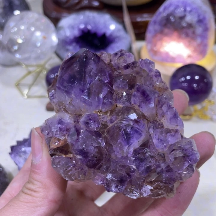 紫晶大牙水晶未镶嵌钰*珏