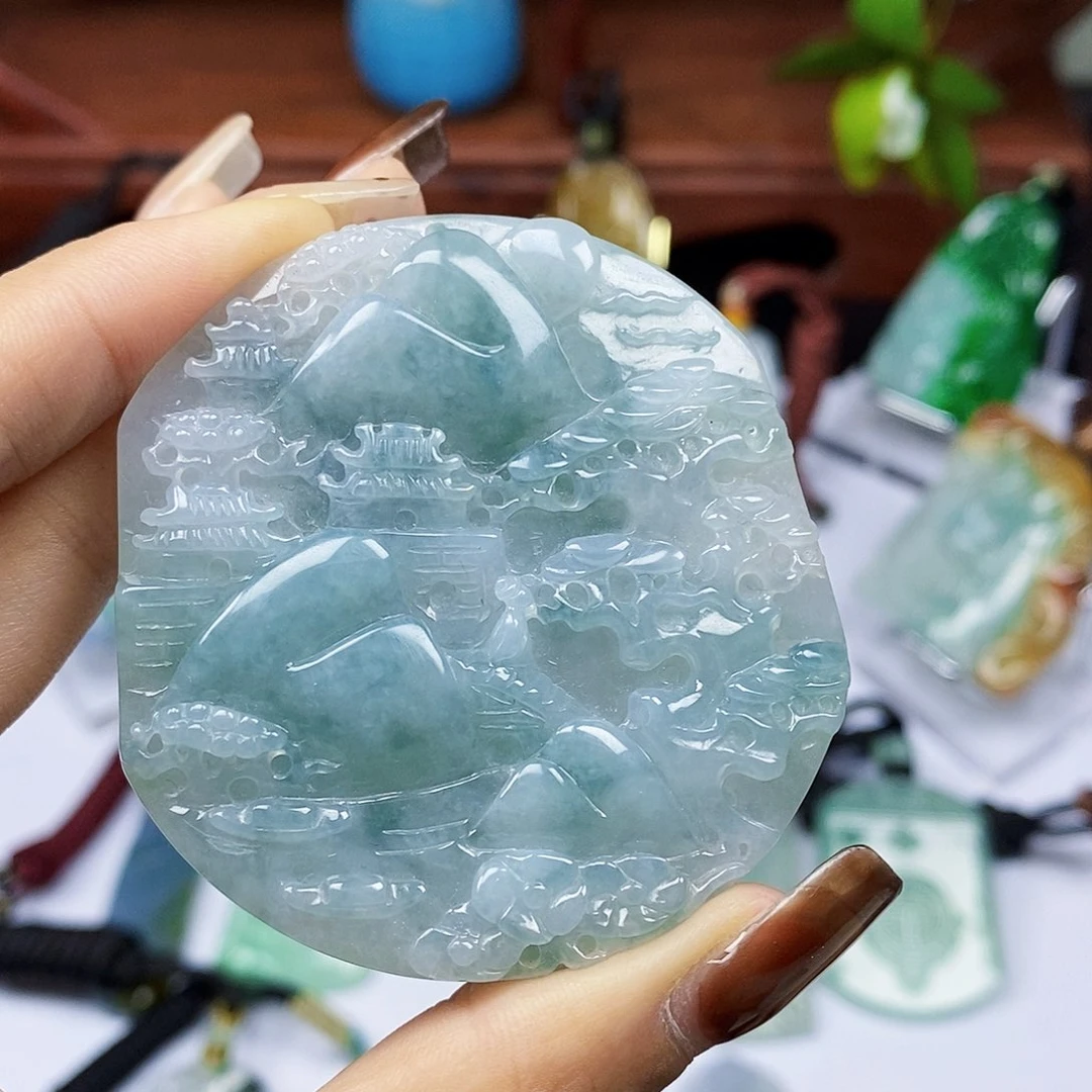 颈饰未镶嵌翡翠天然翡翠A货