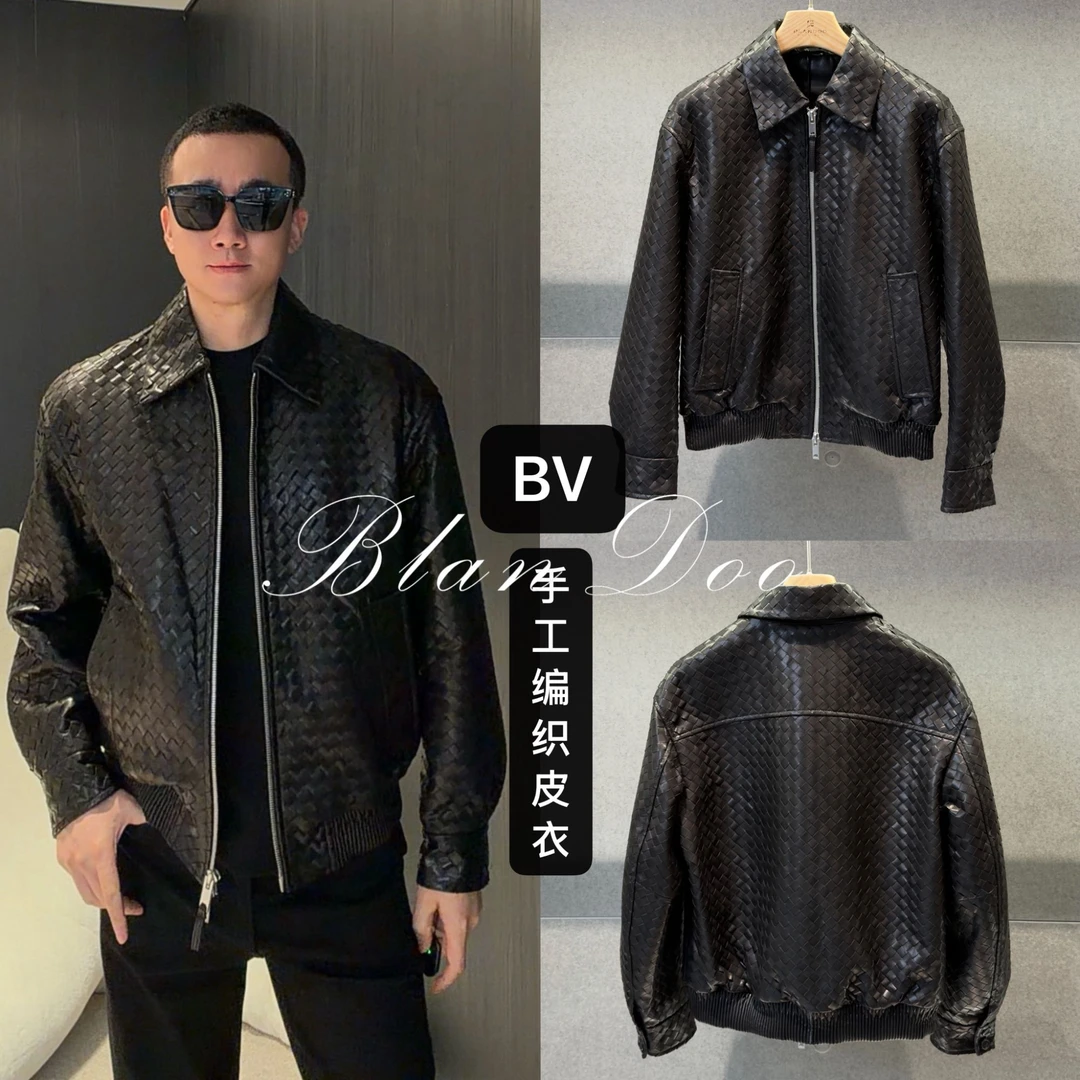 (秋款)BLANDOO "奢品定制" BV手工编织山羊油蜡皮皮衣10079