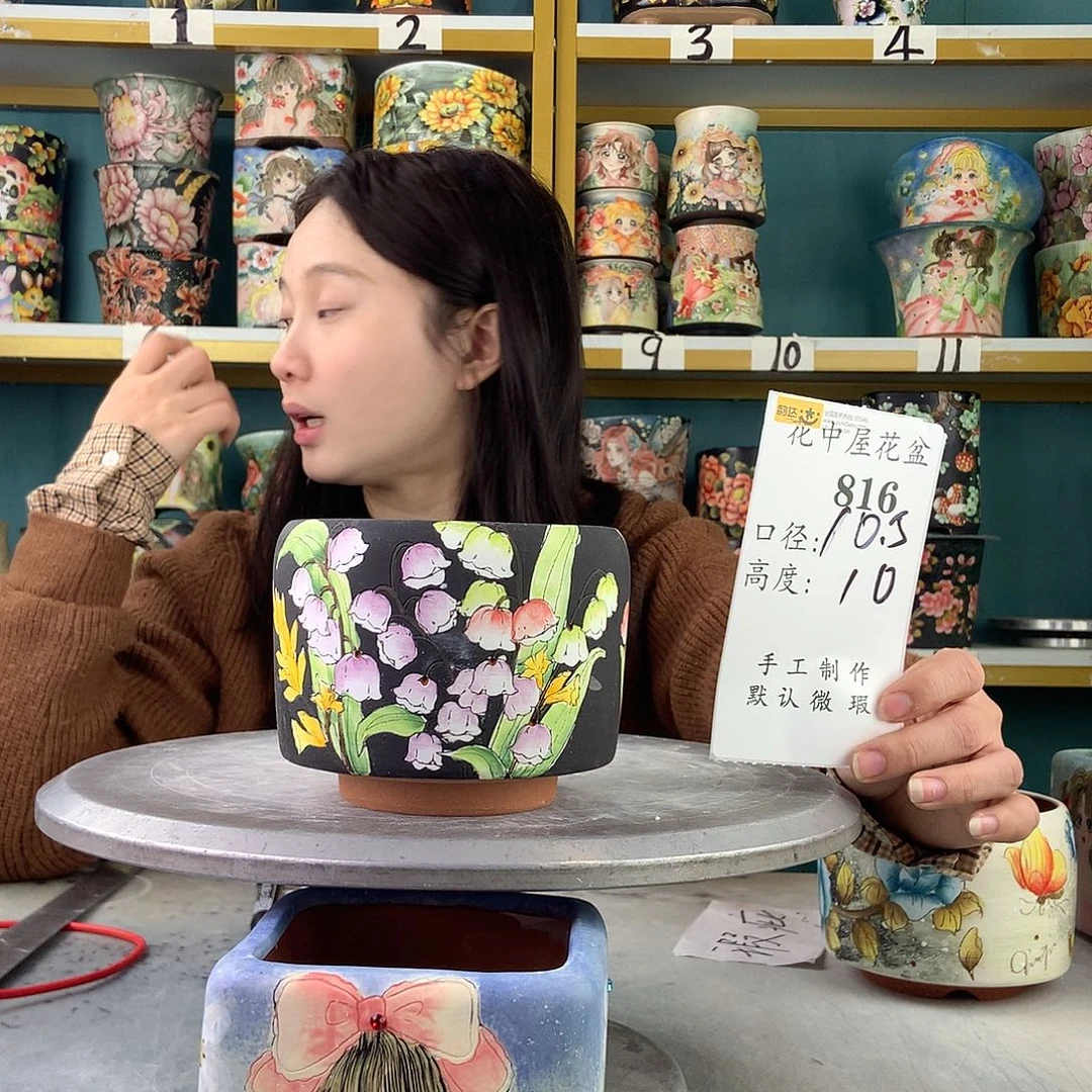 陶景德镇手工花盆816