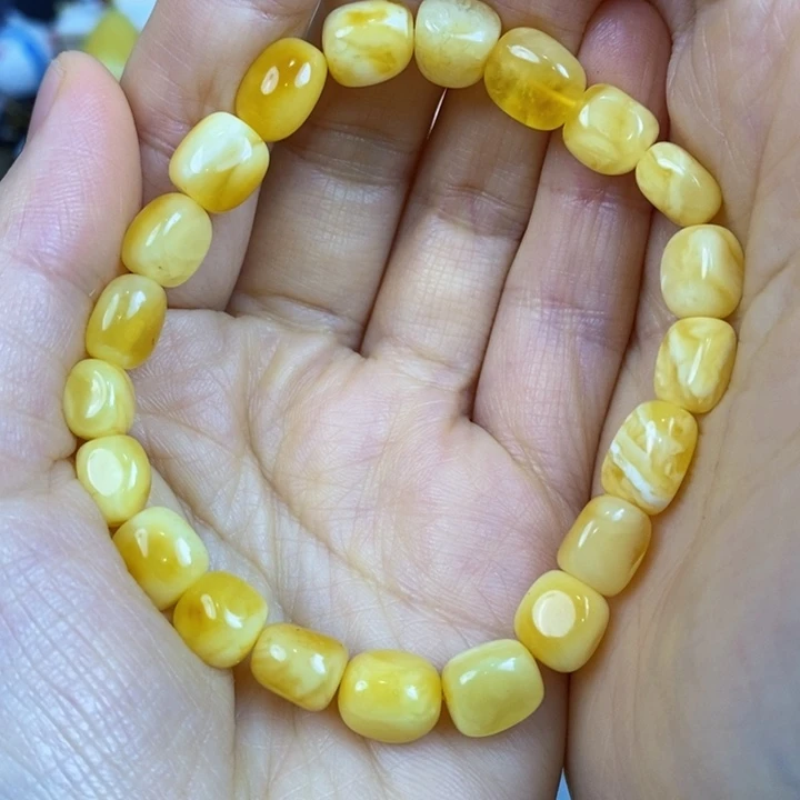 蜜蜡手链未镶嵌俪*啦天然原矿假一赔十
