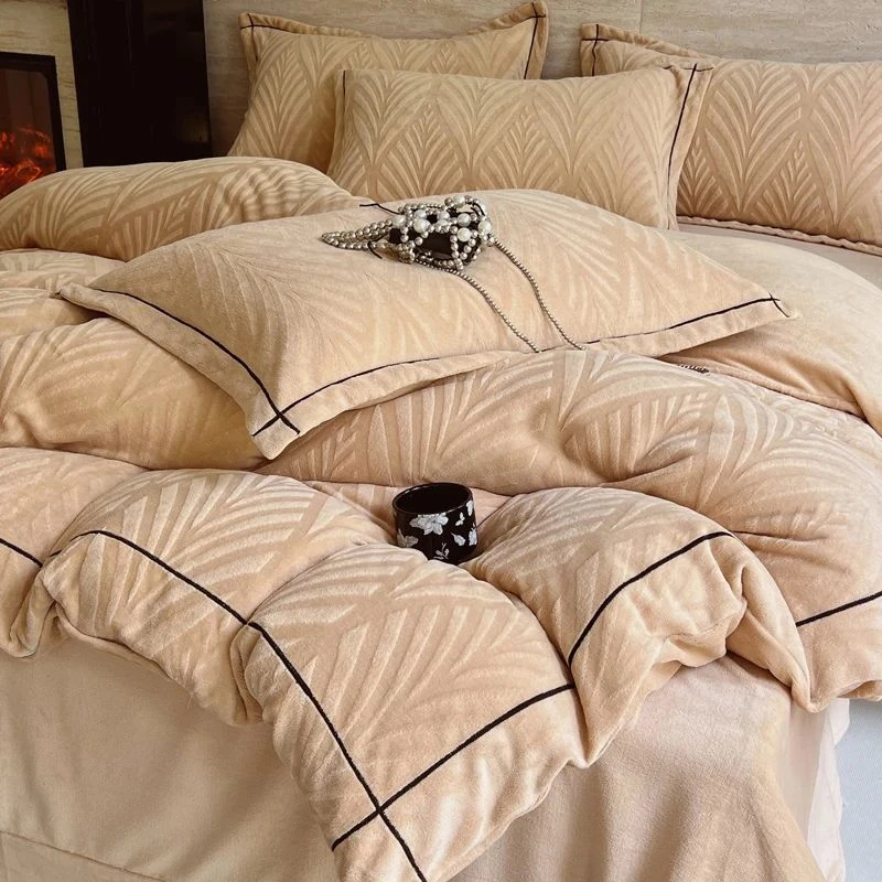 【6D加厚雕花牛奶绒】2025新款加厚加密保暖牛奶绒四件套床上用品mx