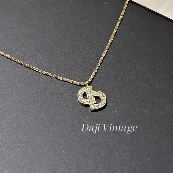 大吉中古/Dior迪奥cd满钻镶钻金色项链