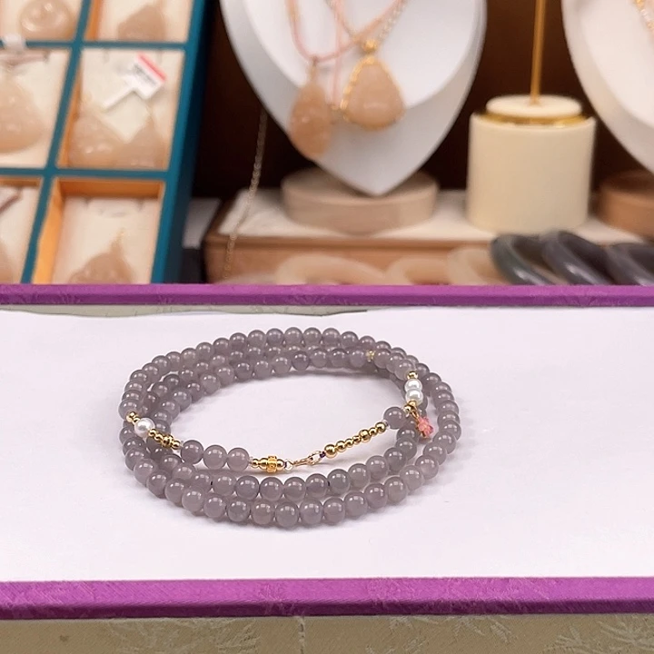 和田玉项链18K金镶嵌