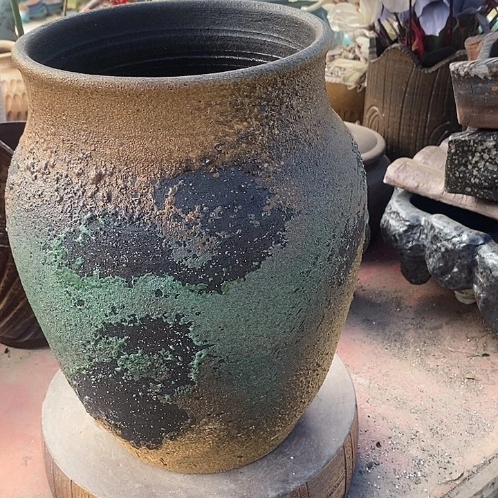 紫砂花盆口20高度31无孔瑕疵处理