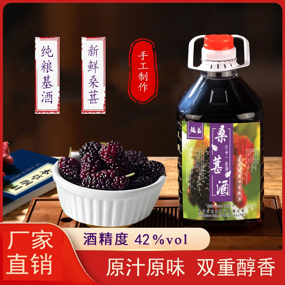 施梅42度桑葚酒正宗桑葚鲜果与纯粮食酒双发酵手工无添加大桶装