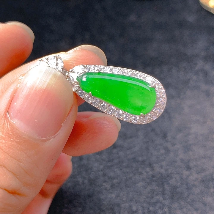【闪购商品】翡翠银S925镶嵌颈饰翡翠
