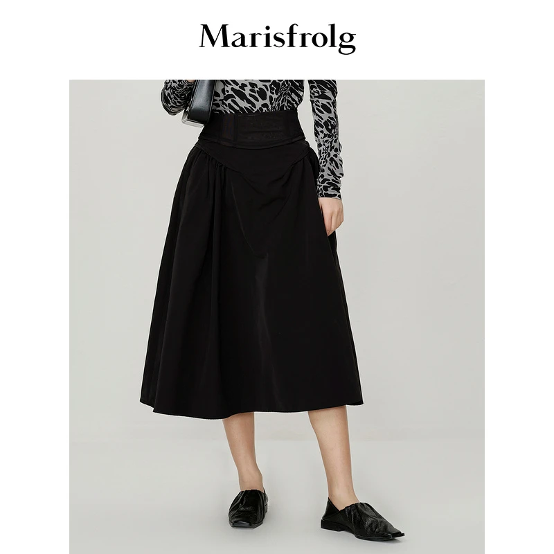 【达人专享】玛丝菲尔新款复古高腰伞裙半身裙ACDE10042