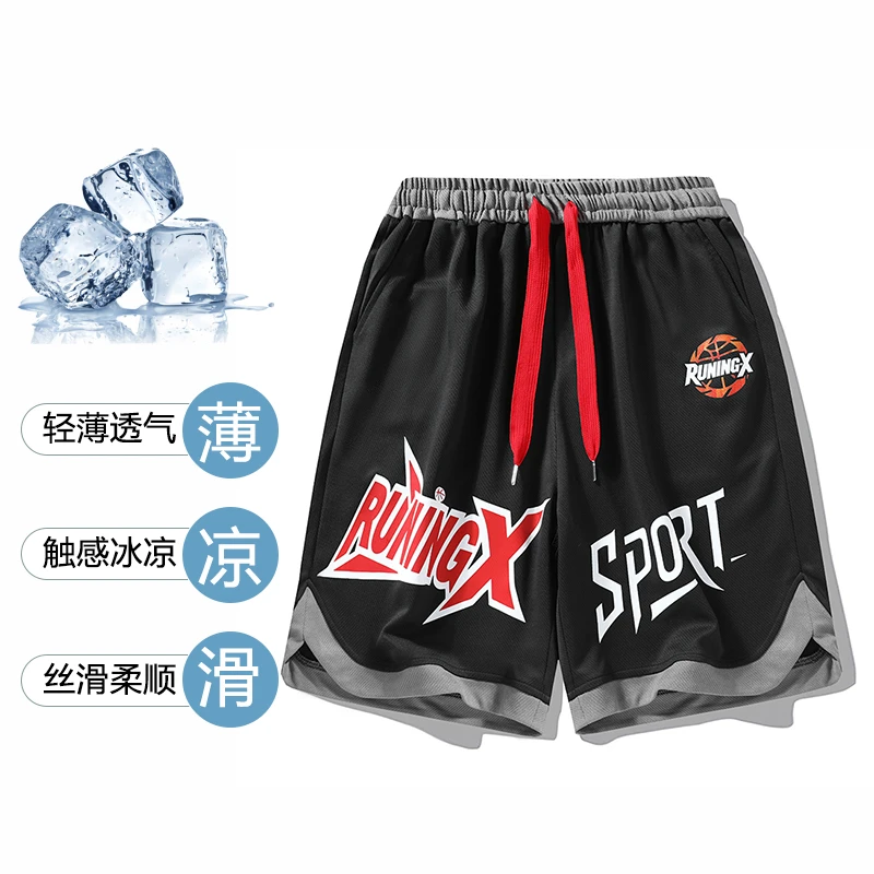 新款潮男士夏季薄款透气速干篮球短裤美式运动裤健身跑步五分裤子