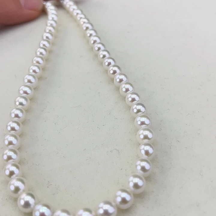 淡水珍珠颈饰银S925镶嵌卡6极光炫彩高品