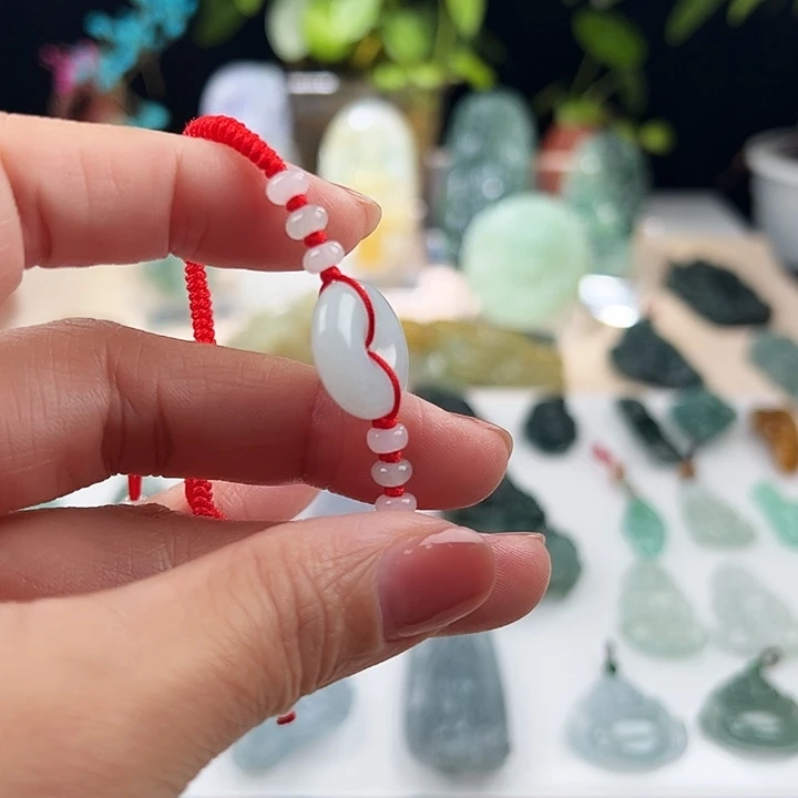 翡翠未镶嵌颈饰平安扣手绳