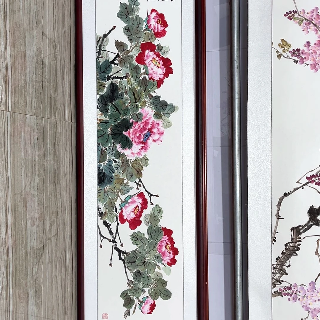 国画书画作品带框163×48